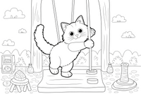 Ragdoll Cat climbing – Ragdoll Cat at Play coloring page