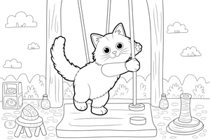 Ragdoll Cat climbing – Ragdoll Cat at Play coloring page