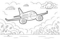 Airplane Sky – Airplane Sky Scenes coloring page