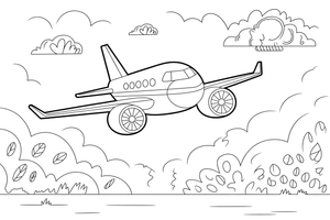 Airplane Sky – Airplane Sky Scenes coloring page