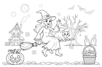 Halloween Witch – Halloween Autumn Characters coloring page
