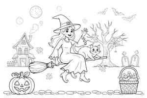 Halloween Witch – Halloween Autumn Characters coloring page