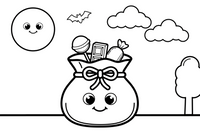 Halloween bag of candy – Halloween Autumn Night coloring page