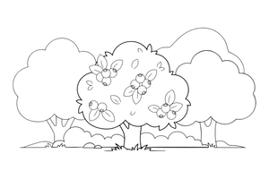 A blueberry bush with berries – Forest Plant Wonders coloring page
