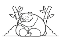 A panda curled up asleep – Playful Panda Wild coloring page