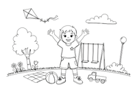 A happy child with a big smile – Feelings coloring page