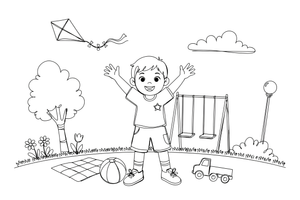 A happy child with a big smile – Feelings coloring page