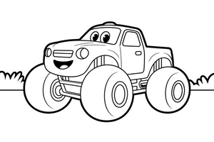 Monster Truck turning around – Monster Truck Sport Race Series coloring page
