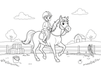 A horse and rider trotting in an arena – All Sports coloring page