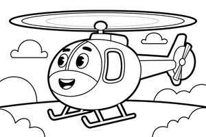 Helicopter Night Flight – Helicopter Air Adventure coloring page