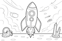 Rocket Flames – Rocket Air Adventure coloring page