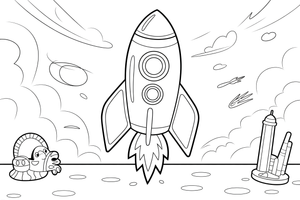 Rocket Flames – Rocket Air Adventure coloring page