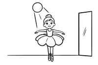 A ballerina standing on her tiptoes – Graceful Ballerina coloring page