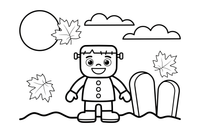 Halloween Frankenstein – Halloween Autumn Night coloring page