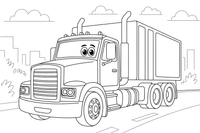 Truck driving down the road – Truck City Haulers coloring page