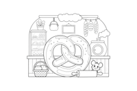 One big twisted pretzel with salt – Classic Bakery & Bread coloring page