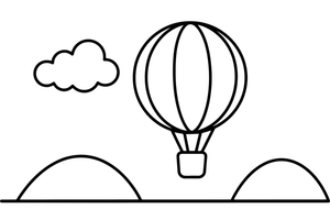 A round hot air balloon with a wavy pattern – Colorful Hot Air Balloon coloring page