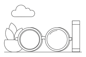 A pair of round glasses – Everyday Objects coloring page