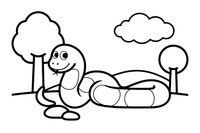Grass Snake in Forest Clearing – Enchanted Grass Snake coloring page