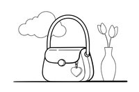 A little purse with a shoulder strap – Elegant Beauty & Accessories coloring page
