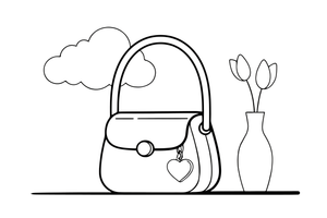 A little purse with a shoulder strap – Elegant Beauty & Accessories coloring page