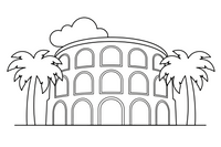 The Colosseum in Rome – Famous Landmarks coloring page