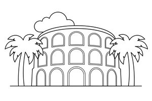 The Colosseum in Rome – Famous Landmarks coloring page