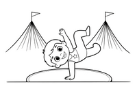 An acrobat balancing on one hand – Creative Artist Performer coloring page