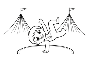 An acrobat balancing on one hand – Creative Artist Performer coloring page