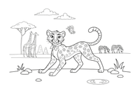 A cheetah stretching before a run – Cheetah Wild Cat coloring page