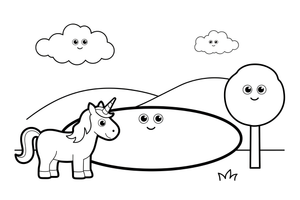 Unicorn Lake – Enchanted Unicorn Magic coloring page