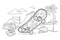 A skateboard – Cool Skateboarding coloring page