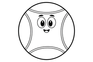 A single tennis ball – Tennis Tennis coloring page