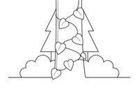 Ivy climbing up a tree trunk – Forest Plant Wonders coloring page