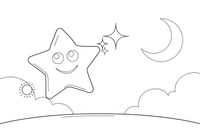 A cluster of stars of different sizes twinkling – Twinkling Stars & Constellation Sky coloring page