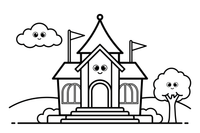Princesses palace hall – Princesses in Royal Moments coloring page