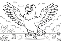 Cheerful Eagle – Eagle Emotions coloring page