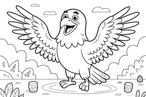 Cheerful Eagle – Eagle Emotions coloring page