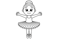 A ballerina on her tiptoes (turi ballerina) – Dancing Dancing coloring page
