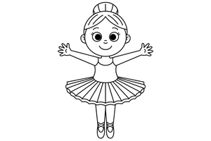 A ballerina on her tiptoes (turi ballerina) – Dancing Dancing coloring page