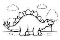 Stegosaurus roaring – Stegosaurus Dinosaur Playtime coloring page