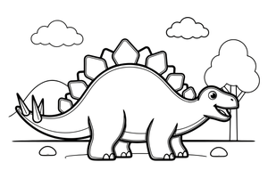 Stegosaurus roaring – Stegosaurus Dinosaur Playtime coloring page