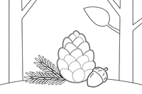 A pine cone with open scales – Nature treasures coloring page