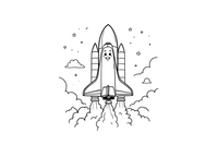 Space Shuttle Lifting Off – Space Shuttle Mission coloring page