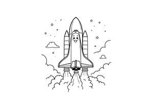 Space Shuttle Lifting Off – Space Shuttle Mission coloring page