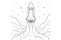 Space Shuttle Lifting Off – Space Shuttle Mission coloring page