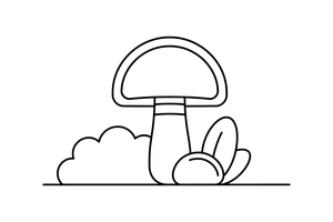 A parasol mushroom with a tall stem – Mushrooms coloring page