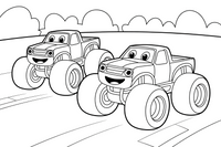 Monster Truck two trucks racing – Monster Truck Sport Race Series coloring page