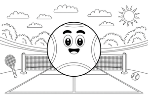 A single tennis ball – Tennis Tennis coloring page