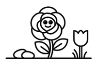A rose growing on a garden bush – Elegant Rose Flower coloring page